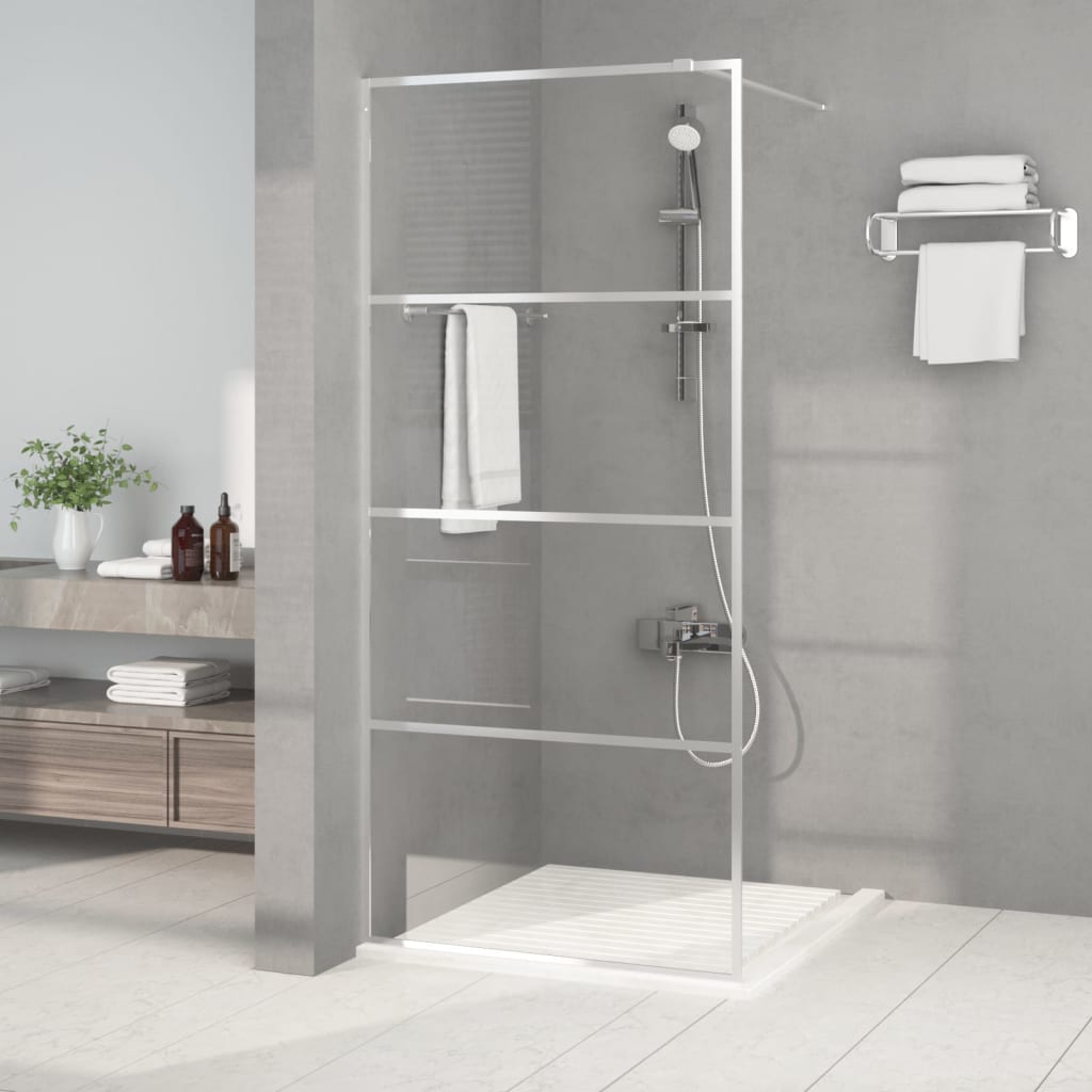 Ezüstszínű átlátszó ESG üveg zuhanyfal 90 x 195 cm 