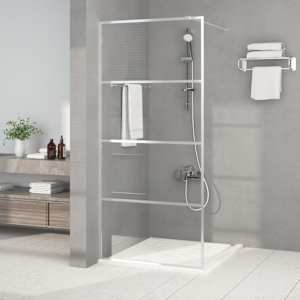 Sprchová zástěna walk-in stříbrná 90 x 195 cm čiré ESG sklo - obrázek 1