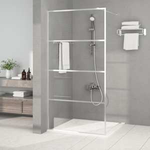 Sprchová zástěna walk-in stříbrná 100 x 195 cm čiré ESG sklo - obrázek 1