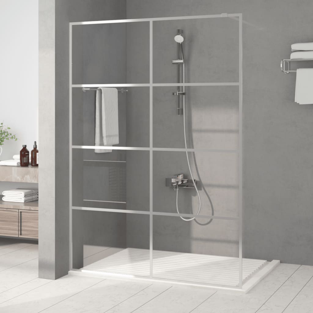 Ezüstszínű átlátszó ESG üveg zuhanyfal 140x195 cm 