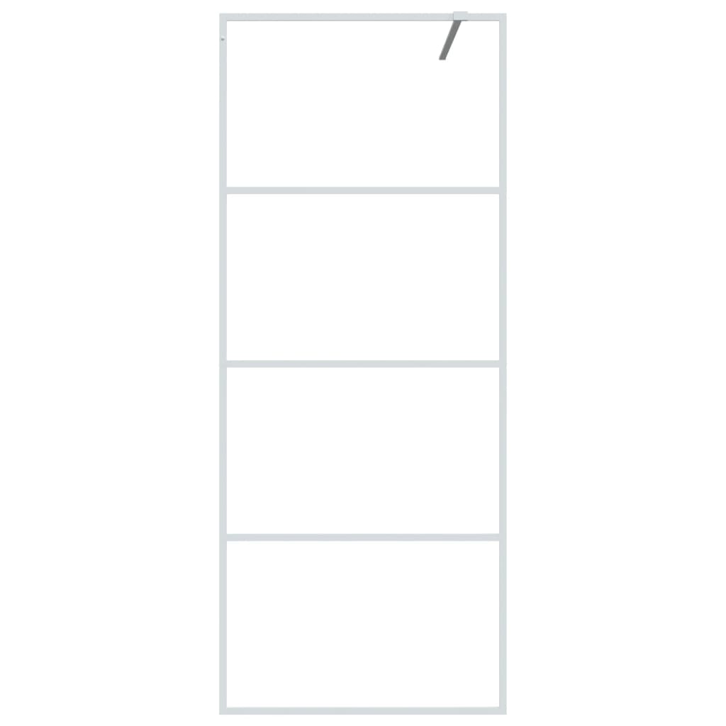 vidaXL Inloopdouchewand 80x195 cm transparant ESG-glas wit afbeelding