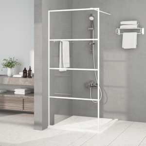 Sprchová zástěna walk-in bílá 90 x 195 cm čiré ESG sklo - obrázek 1
