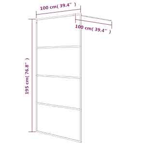 Sprchová zástěna walk-in bílá 100 x 195 cm čiré ESG sklo - obrázek 7