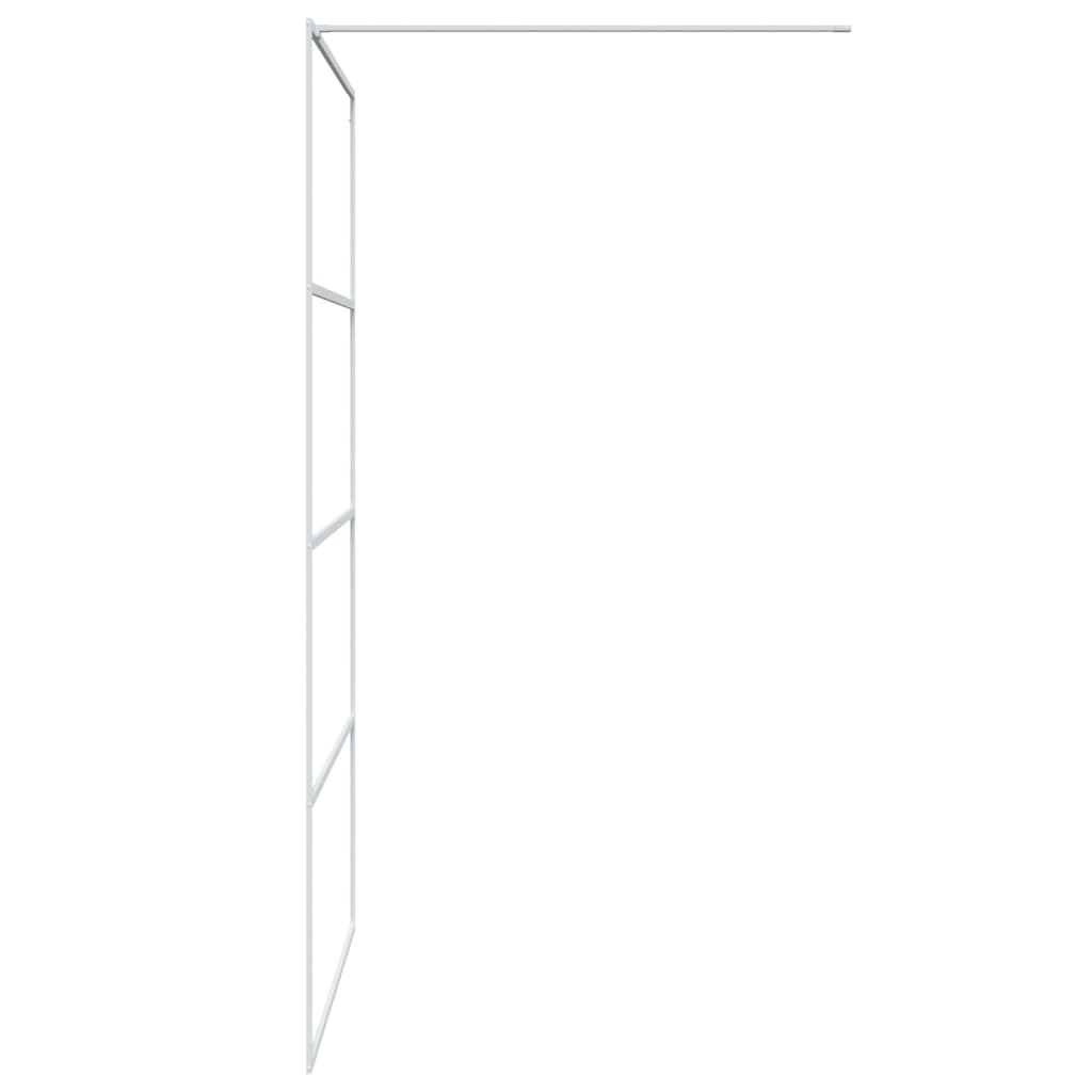 Fehér átlátszó ESG üveg zuhanyfal 115 x 195 cm 