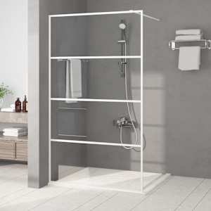 Sprchová zástěna walk-in bílá 115 x 195 cm čiré ESG sklo - obrázek 1