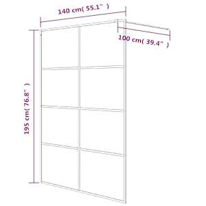 Sprchová zástěna walk-in bílá 140 x 195 cm čiré ESG sklo - obrázek 7