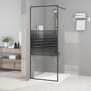 Sprchová zástěna walk-in černá 80 x 195 cm čiré ESG sklo - obrázek 1
