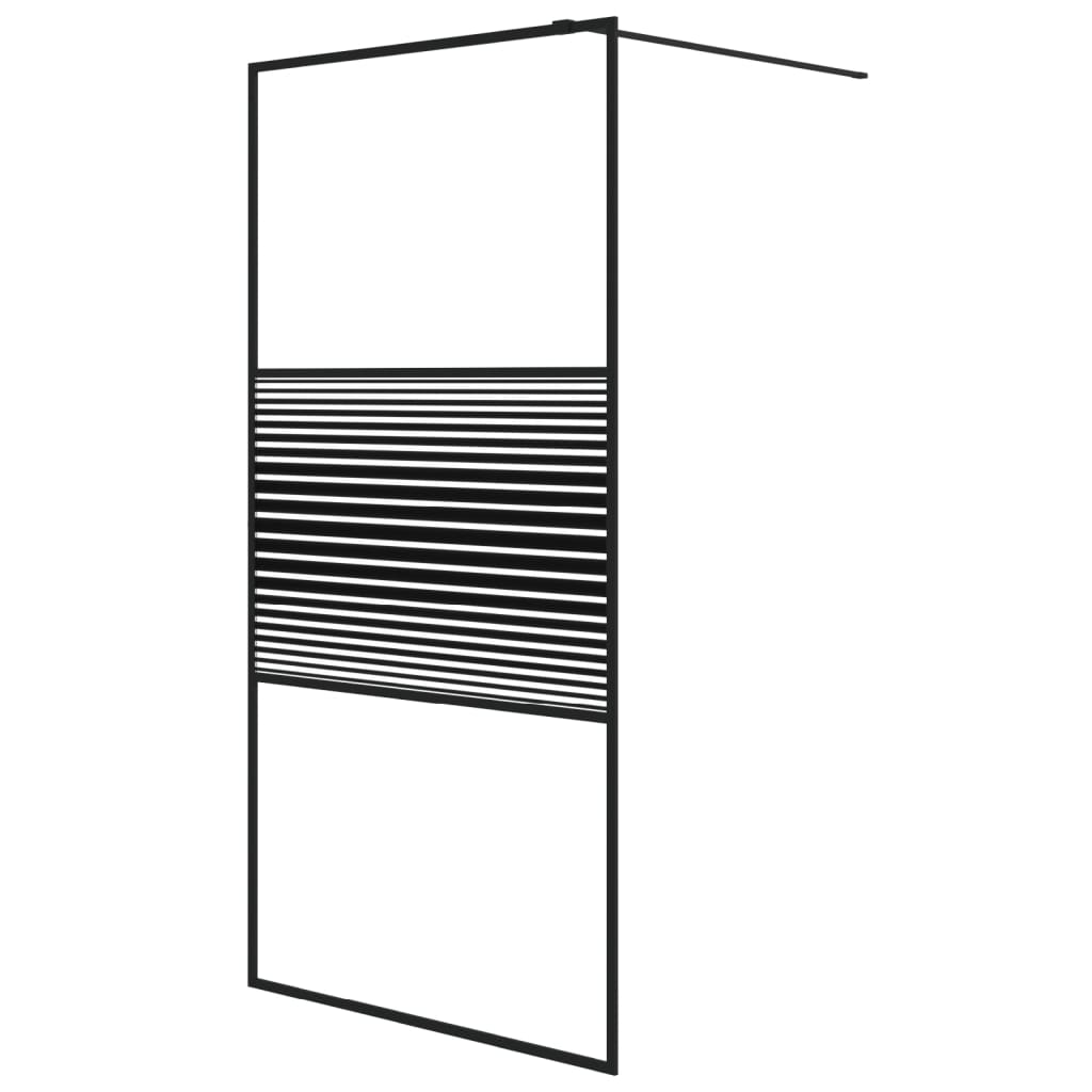 Thumbnail - vidaXL Duschwand für Begehbare Dusche Schwarz 100x195 cm ESG-Glas Klar