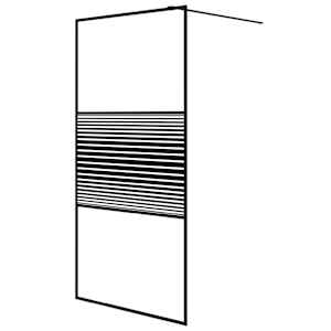 Sprchová zástěna walk-in černá 100 x 195 cm čiré ESG sklo - obrázek 2