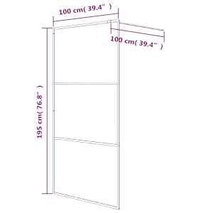 Sprchová zástěna walk-in černá 100 x 195 cm čiré ESG sklo - obrázek 7