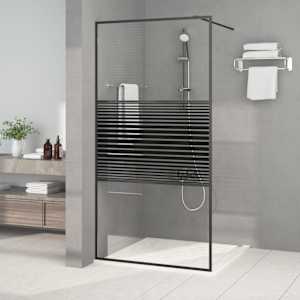 Pregrada za tuš črna 100x195 cm prozorno ESG steklo