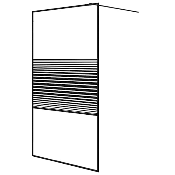 vidaXL du&scaron;ikabiini sein, must, 115x195 cm, l&auml;bipaistev ESG-klaas
