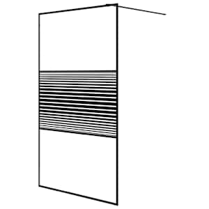 Sprchová zástěna walk-in černá 115 x 195 cm čiré ESG sklo - obrázek 2