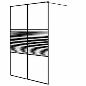 Sprchová zástěna walk-in černá 140 x 195 cm čiré ESG sklo - obrázek 2