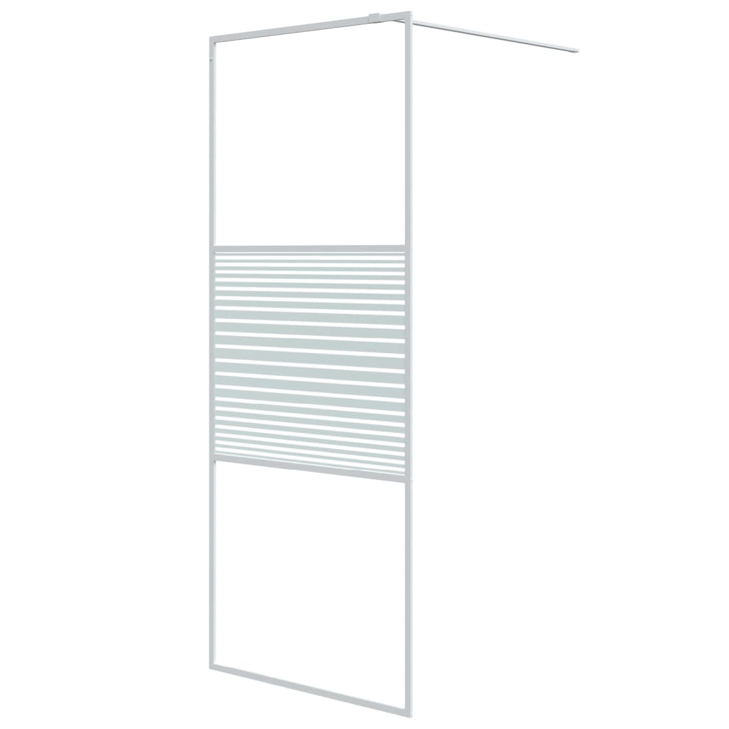 Sprchová zástěna walk-in bílá 80 x 195 cm čiré ESG sklo