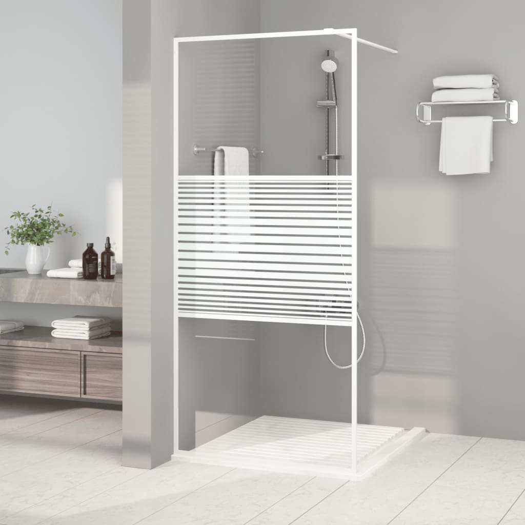 Duschwand für Begehbare Dusche Weiß 90×195 cm ESG-Klarglas kaufen