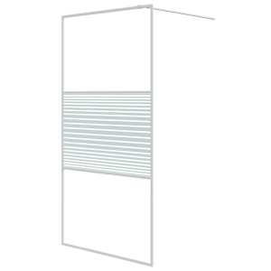 Sprchová zástěna walk-in bílá 100 x 195 cm čiré ESG sklo - obrázek 2