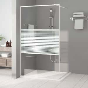 Sprchová zástěna walk-in bílá 115 x 195 cm čiré ESG sklo - obrázek 1