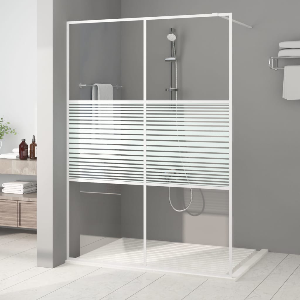Fehér átlátszó ESG üveg zuhanyfal 140 x 195 cm 