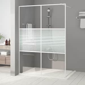 Sprchová zástěna walk-in bílá 140 x 195 cm čiré ESG sklo - obrázek 1