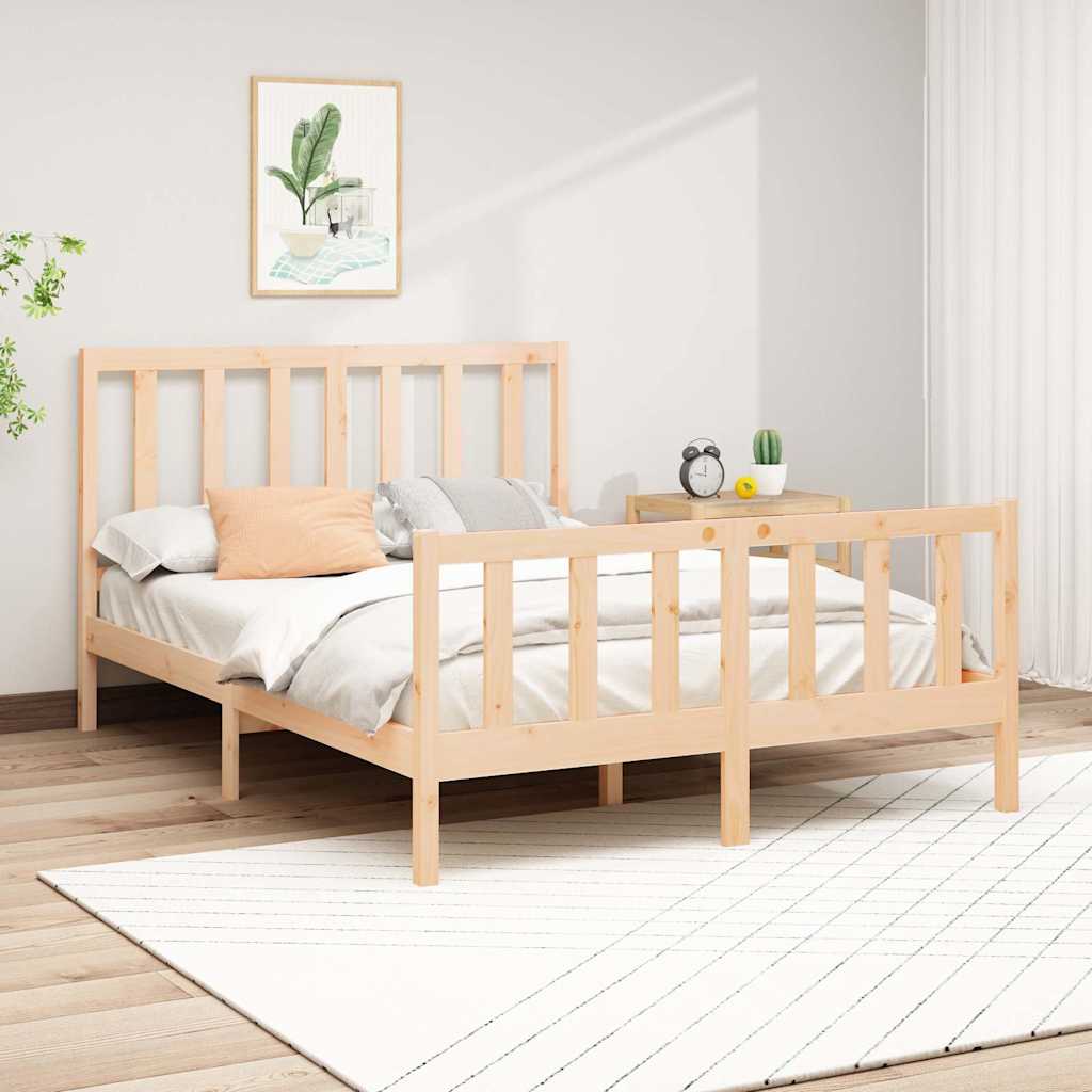 vidaXL Rama ka bez materaca, 140x190 cm, lite drewno sosnowe