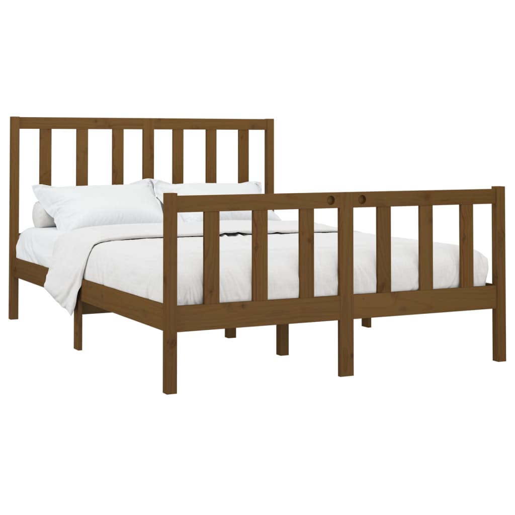 

vidaXL Bedframe massief grenenhout honingbruin 140x190 cm