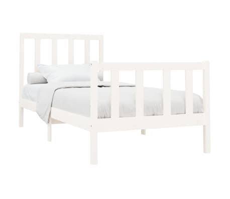 vidaXL Estrutura de cama 100x200 cm pinho maciço branco