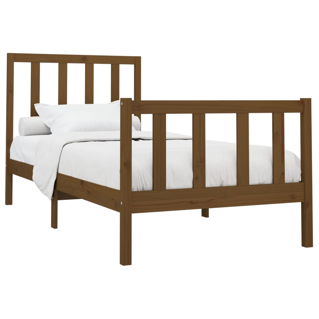 

vidaXL Bedframe massief grenenhout honingbruin 100x200 cm