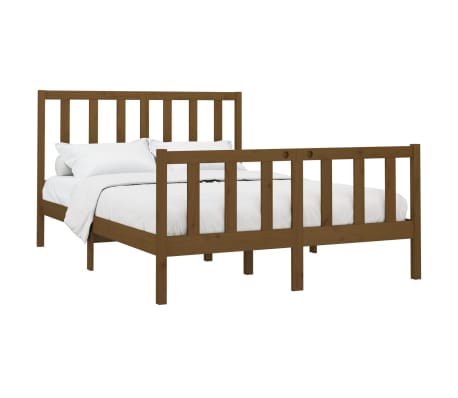 vidaXL Lovos rėmas, medaus rudas, 120x200cm, pu&scaron;ies medienos masyvas