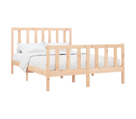 vidaXL Bed Frame without Mattress 150x200 cm King Size Solid Wood Pine