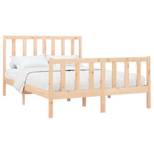 vidaXL Bed Frame without Mattress 150x200 cm King Size Solid Wood Pine