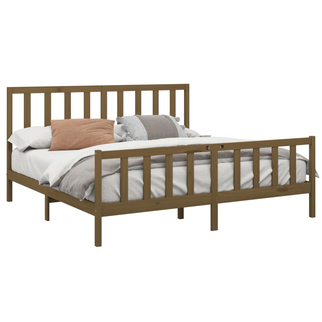 

vidaXL Bedframe grenenhout honingbruin 180x200 cm 6FT Super King