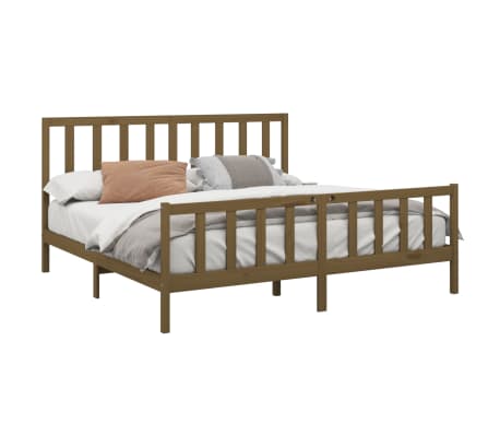 vidaXL Bedframe grenenhout honingbruin 180x200 cm