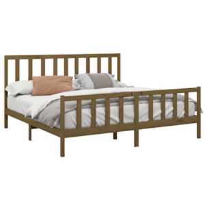 vidaXL Bedframe grenenhout honingbruin 180x200 cm