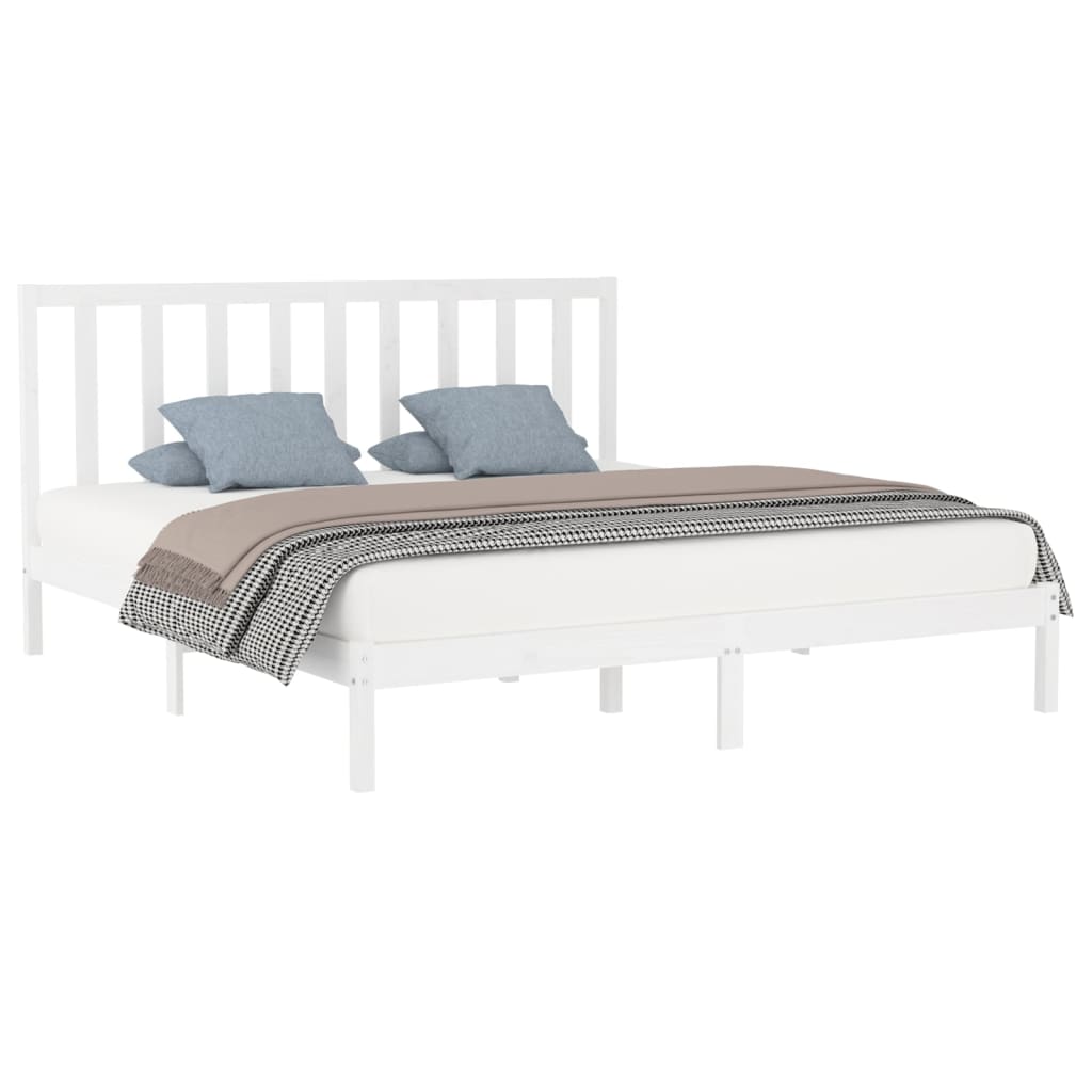 

vidaXL Bedframe massief hout wit 180x200 cm 6FT Super King