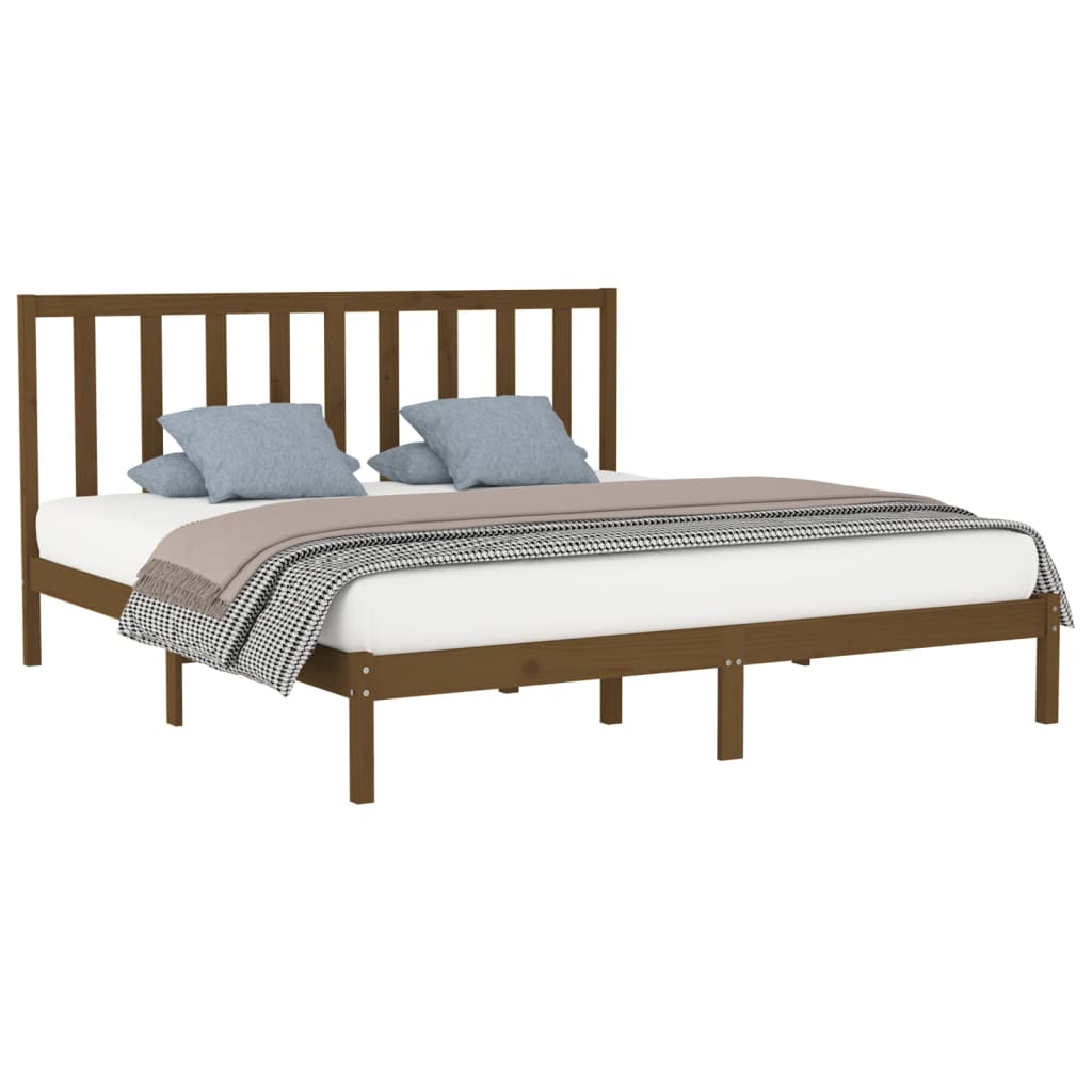 vidaXL Bedframe massief hout honingbruin 200x200 cm