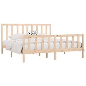 vidaXL Bed Frame without Mattress 180x200 cm Super King Solid Wood