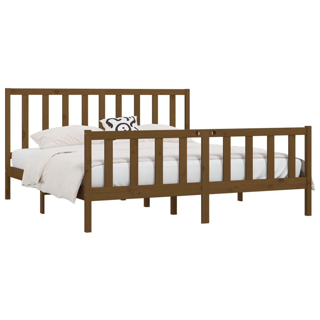 

vidaXL Bedframe massief hout honingbruin 180x200 cm 6FT Super King