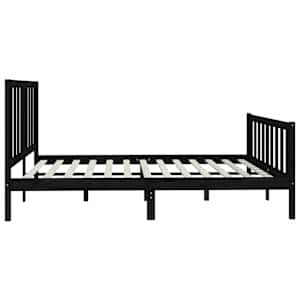 Rám postele černý masivní dřevo 200 x 200 cm - obrázek 6