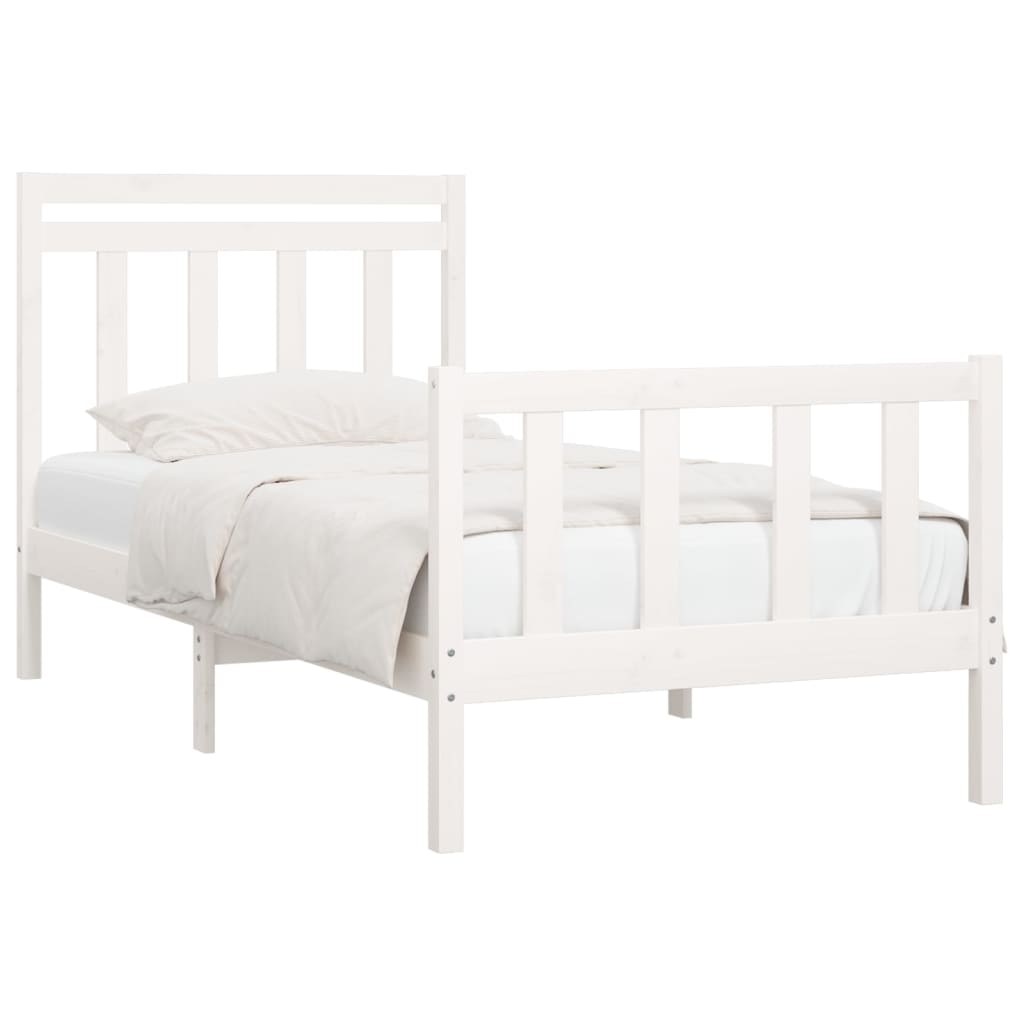 vidaXL Estructura de cama sin colchón madera de pino blanca 90x200 cm