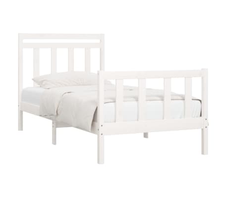 vidaXL Bed Frame without Mattress White Solid Wood Pine 90x200 cm