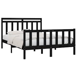 vidaXL Cadre de lit sans matelas noir bois de pin massif 120x200 cm