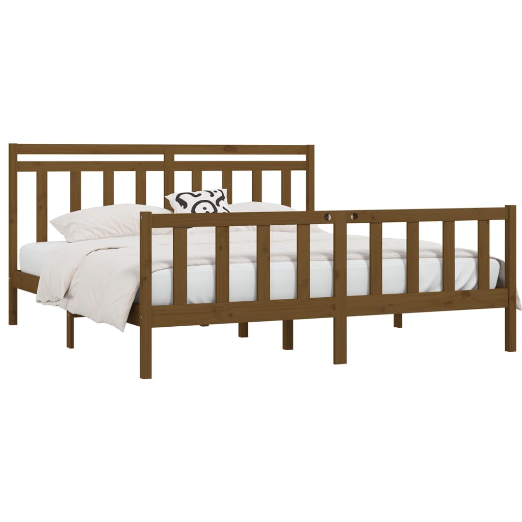 vidaXL Bedframe grenenhout honingbruin 180x200 cm 6FT Super King