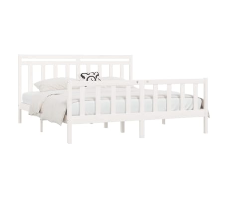vidaXL Bedframe massief grenenhout wit 200x200 cm