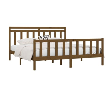 vidaXL Cadru de pat, maro miere, 200x200 cm, lemn masiv de pin