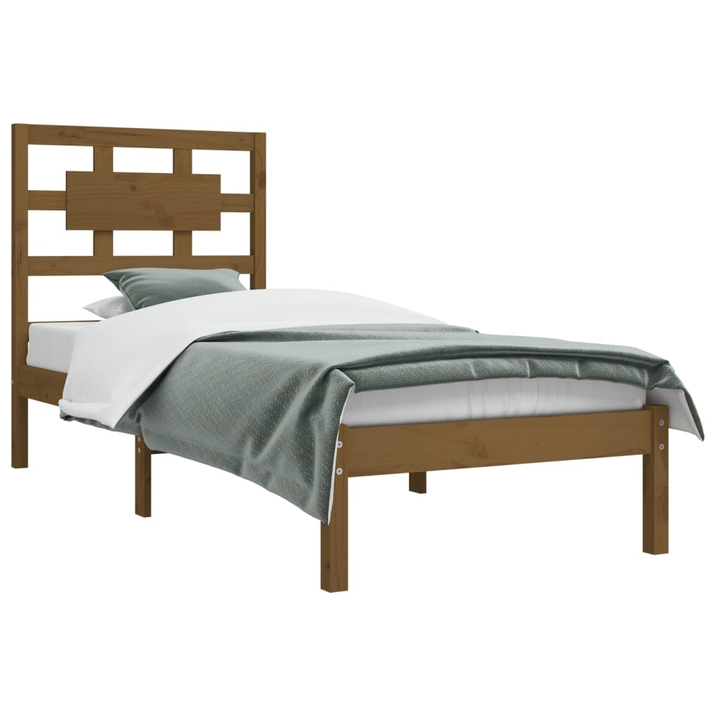 

vidaXL Bedframe massief grenenhout honingbruin 100x200 cm