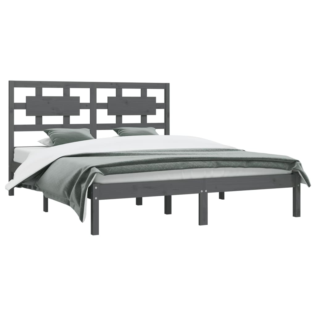 

vidaXL Bedframe massief grenenhout grijs 120x200 cm