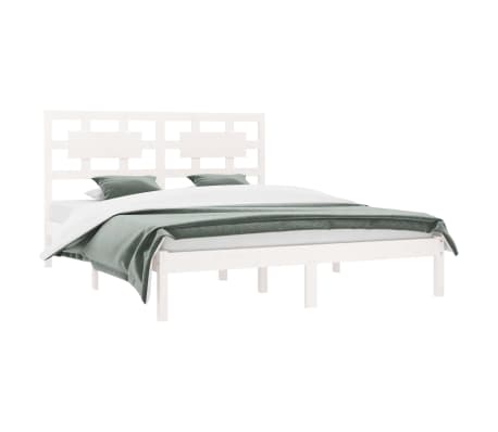 vidaXL Estructura de cama madera maciza de pino blanca 150x200 cm