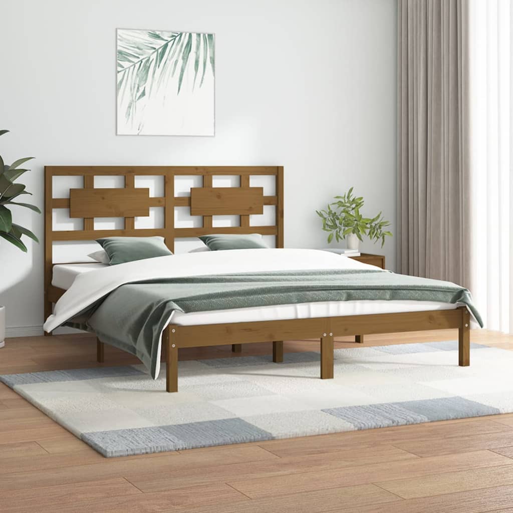 vidaXL Rám postele medově hnědý masivní borovice 150x200 cm King Size