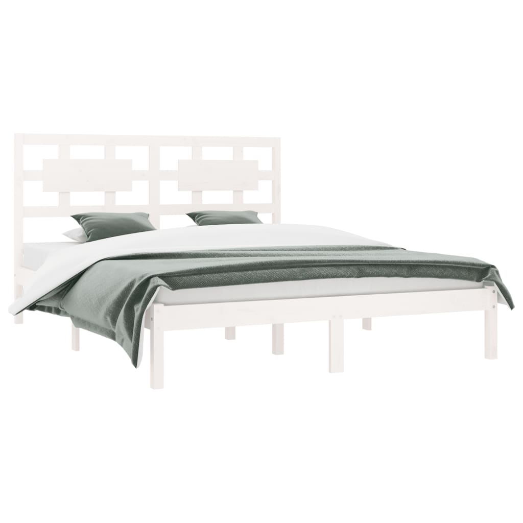 

vidaXL Bedframe massief grenenhout wit 180x200 cm 6FT Super King